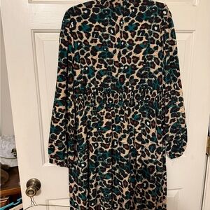 Leopard Print Long Sleeve Dress 3x